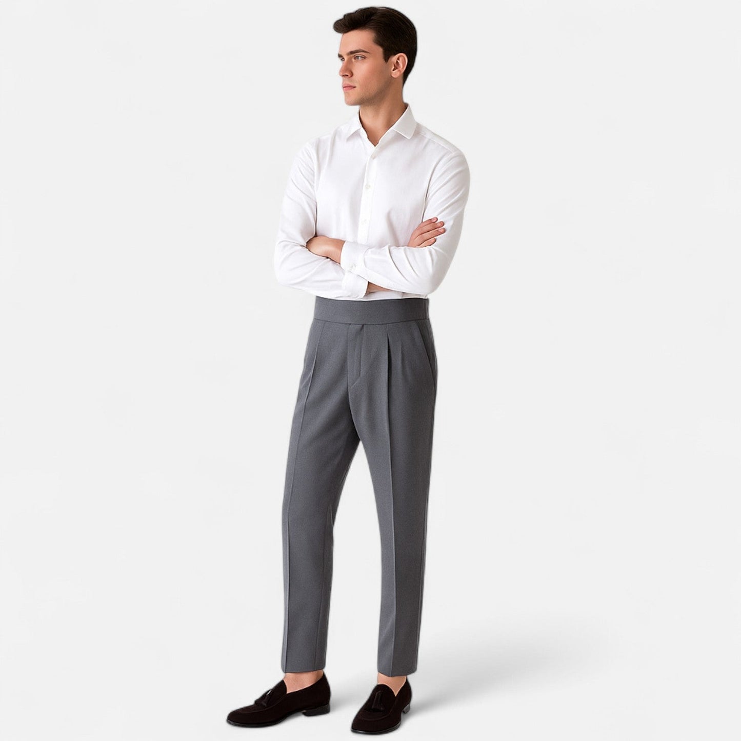 Harrington | Men’s High-Waist Trousers – Defined Structure, Timeless Elegance