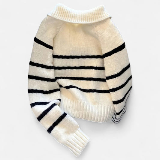 Harrington | Women’s Striped Half-Zip Turtleneck Sweater