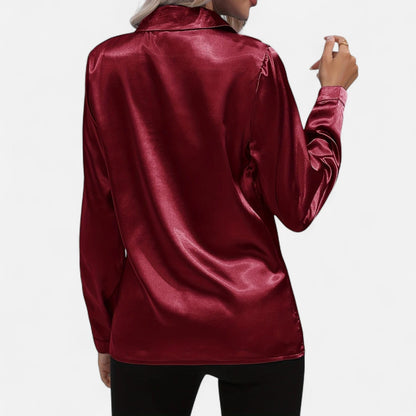 Harrington | Satin Summer Shirt for Women – Elongated V-Neck, Luxurious Lightness