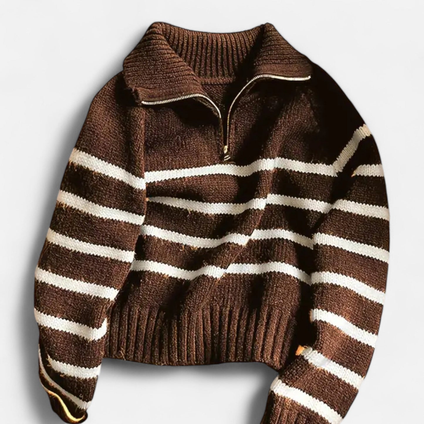 Harrington | Women’s Striped Half-Zip Turtleneck Sweater