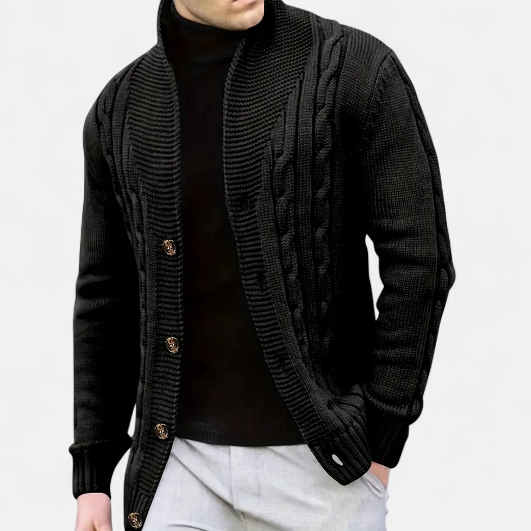 Harrington | Men’s Rib-Knit Button-Up Cardigan