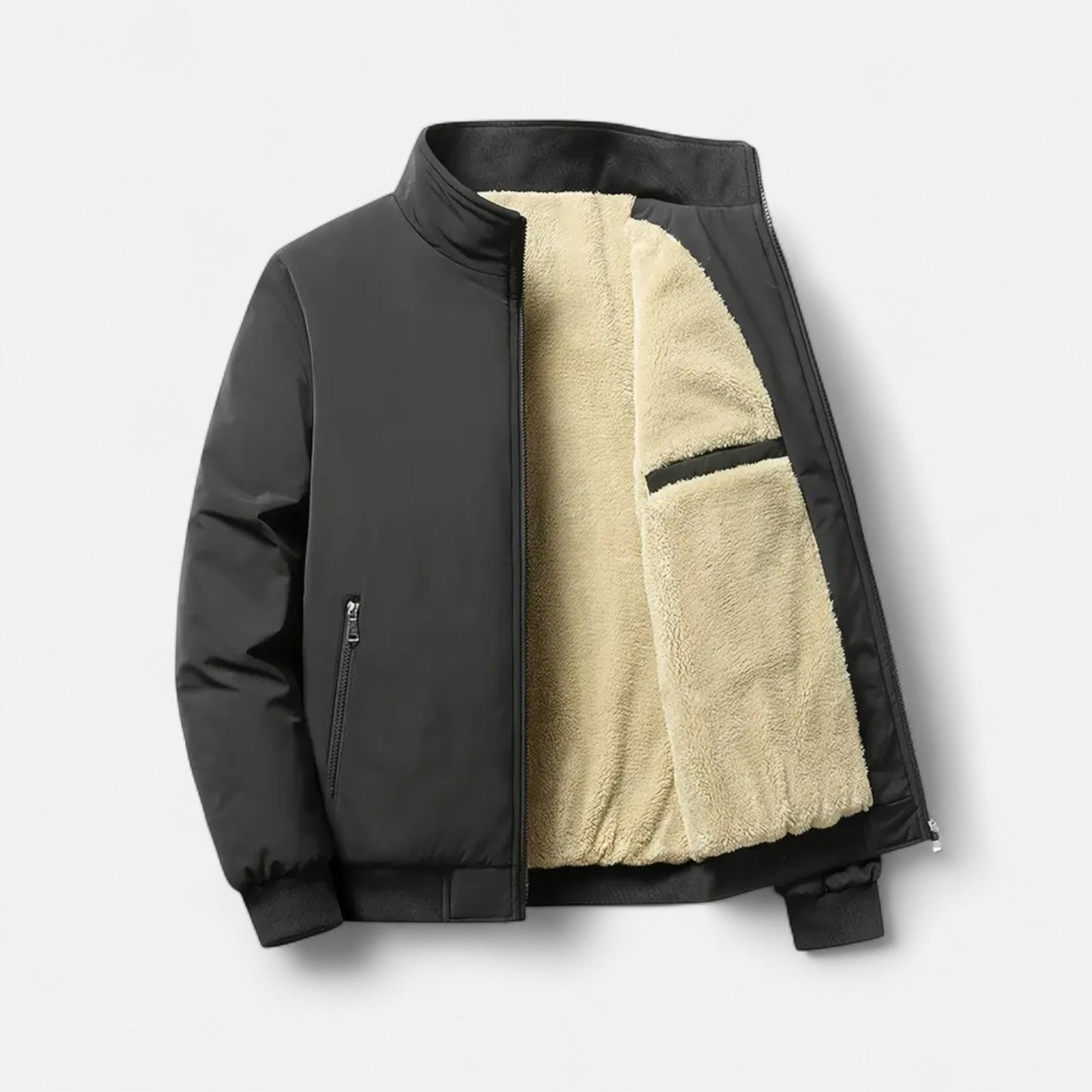 Harrington | Men’s Casual Solid Colour Fleece Jacket