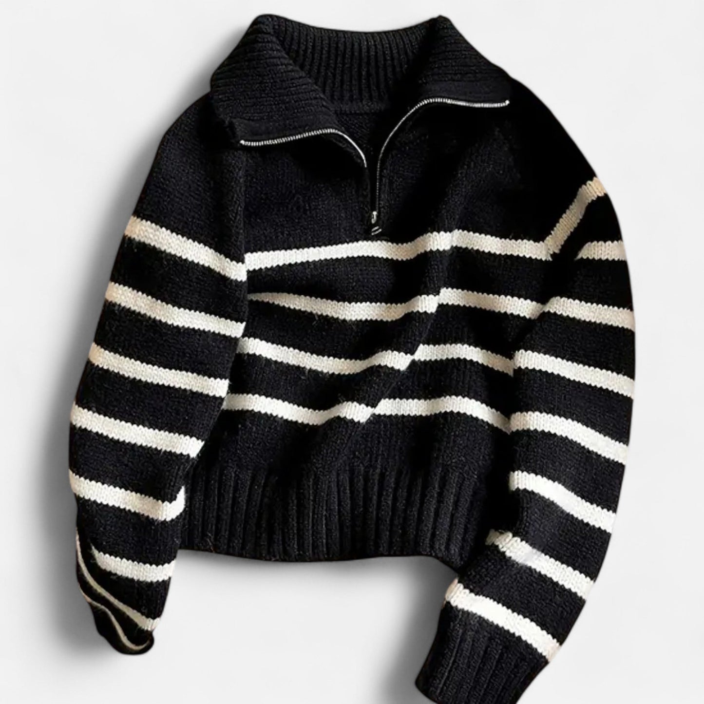 Harrington | Women’s Striped Half-Zip Turtleneck Sweater