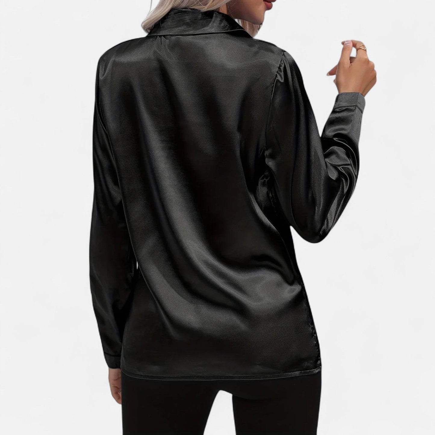 Harrington | Satin Summer Shirt for Women – Elongated V-Neck, Luxurious Lightness