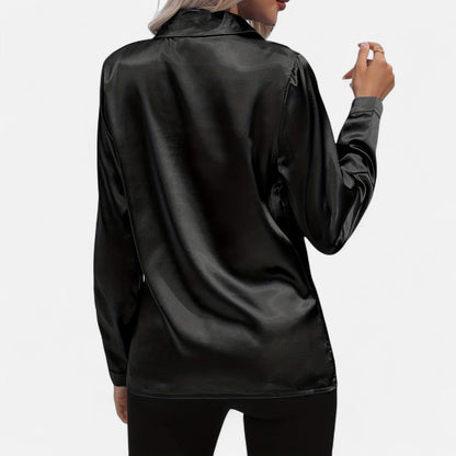 Harrington | Satin Summer Shirt for Women – Elongated V-Neck, Luxurious Lightness