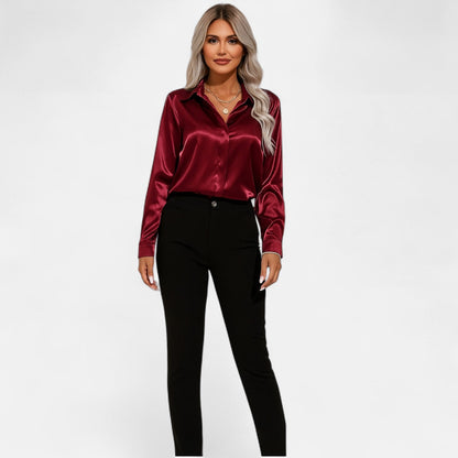 Harrington | Satin Summer Shirt for Women – Elongated V-Neck, Luxurious Lightness