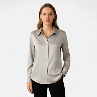 Harrington | Silk Button-Up Shirt for Women – Luxurious Fluidity, Timeless Elegance