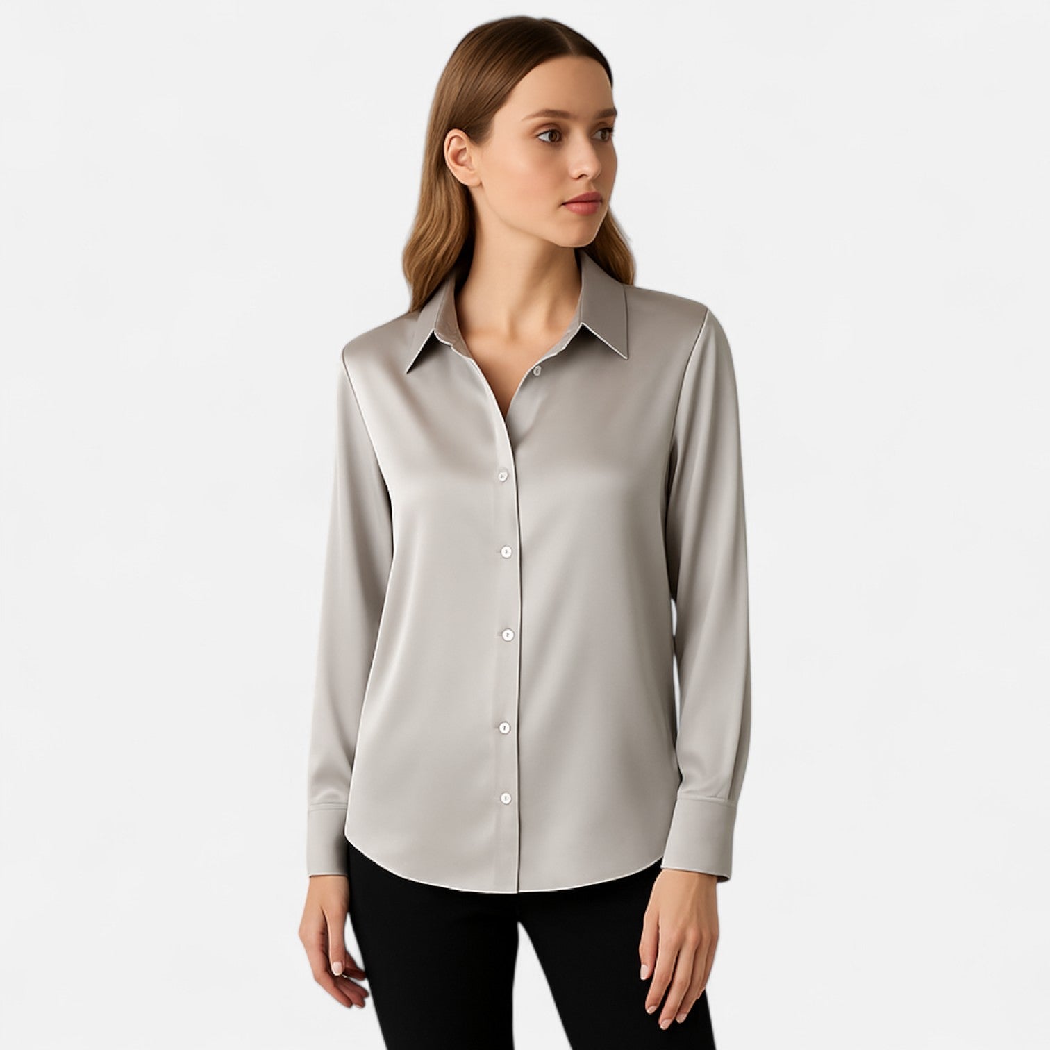 Harrington | Silk Button-Up Shirt for Women – Luxurious Fluidity, Timeless Elegance