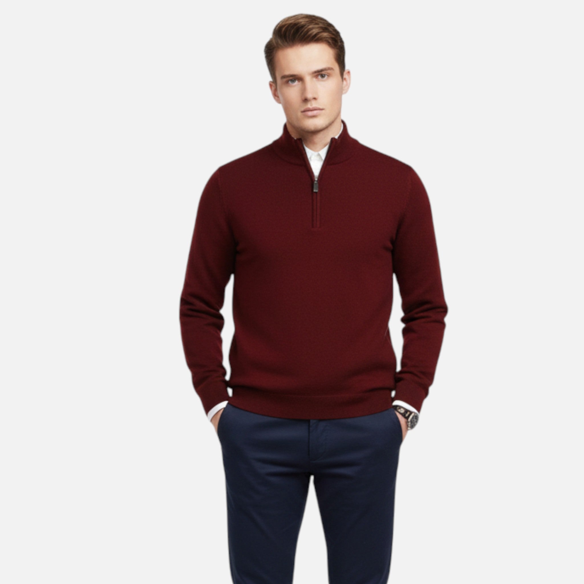 Harrington | Men’s Merino Wool Half-High Collar Sweater