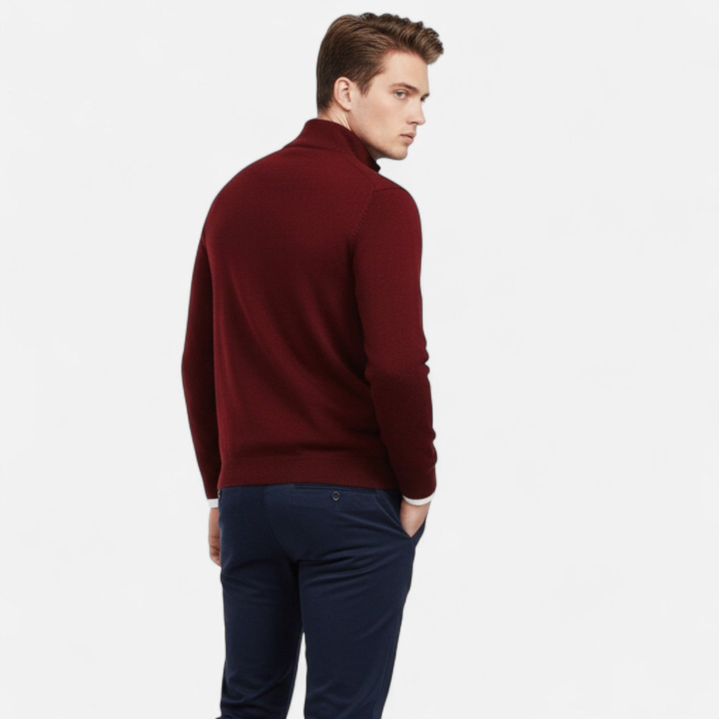 Harrington | Men’s Merino Wool Half-High Collar Sweater