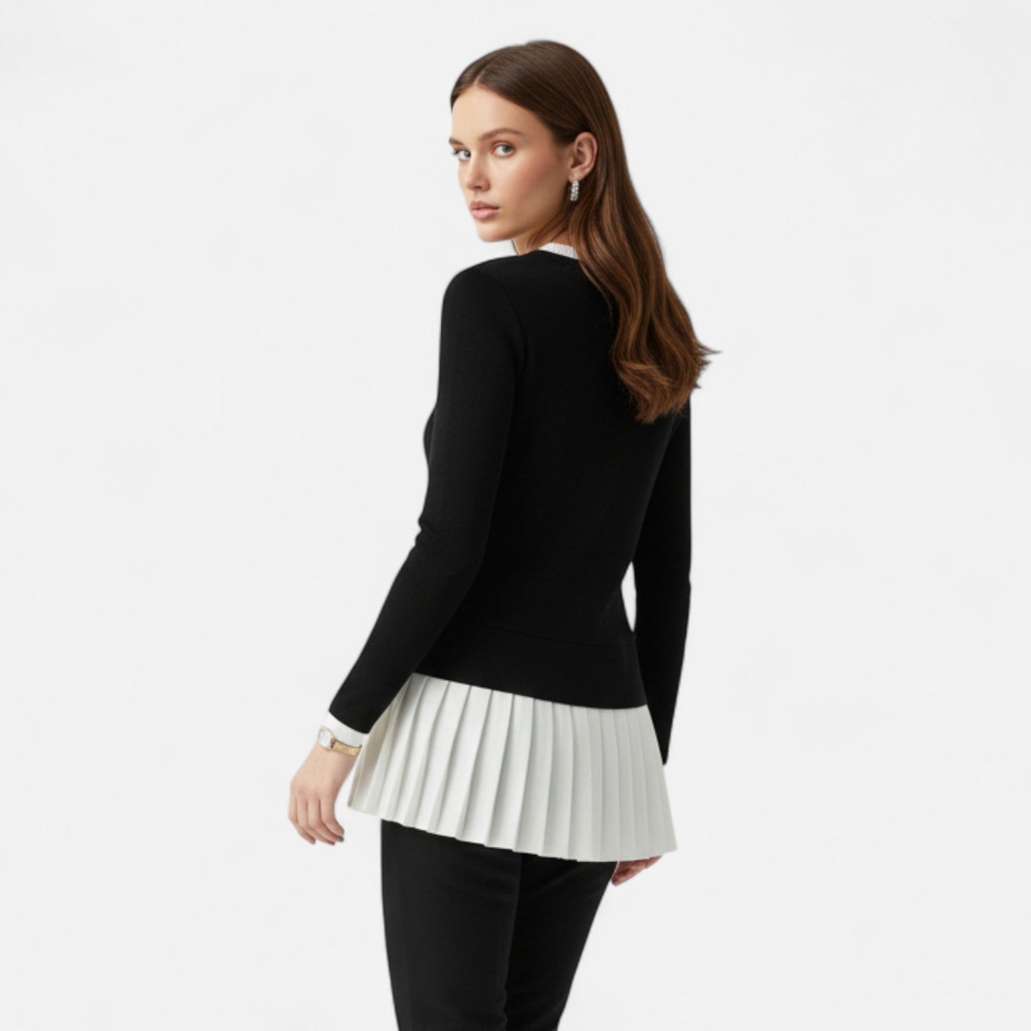 Harrington | Women’s Beige Pullover with Gold Buttons