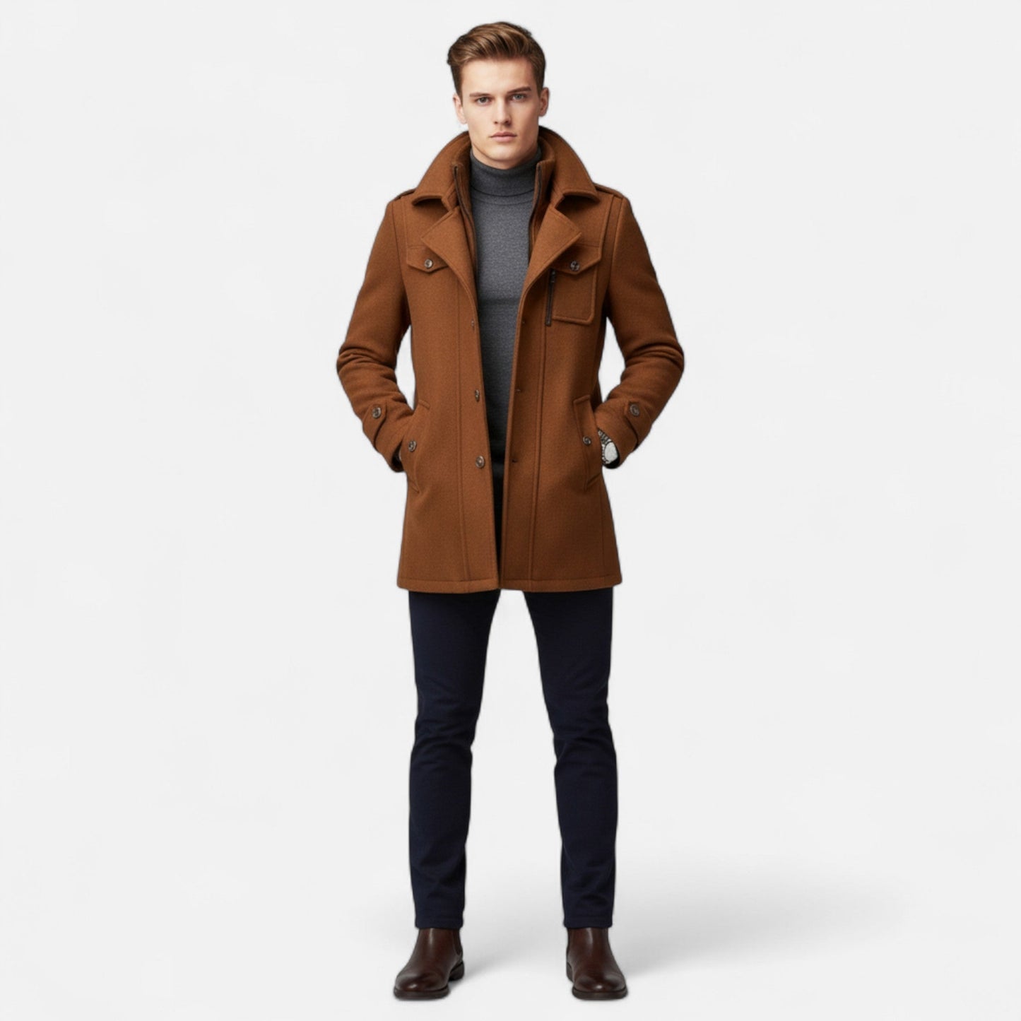 Harrington | Men’s Double-Collar Zipper Coat