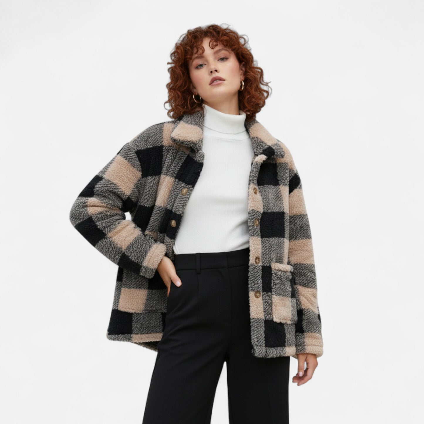 Harrington | Women’s Plaid Teddy Winter Coat