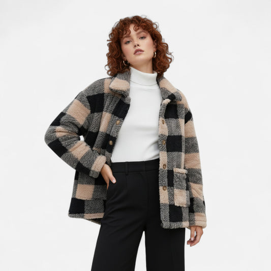 Harrington | Women’s Plaid Teddy Winter Coat