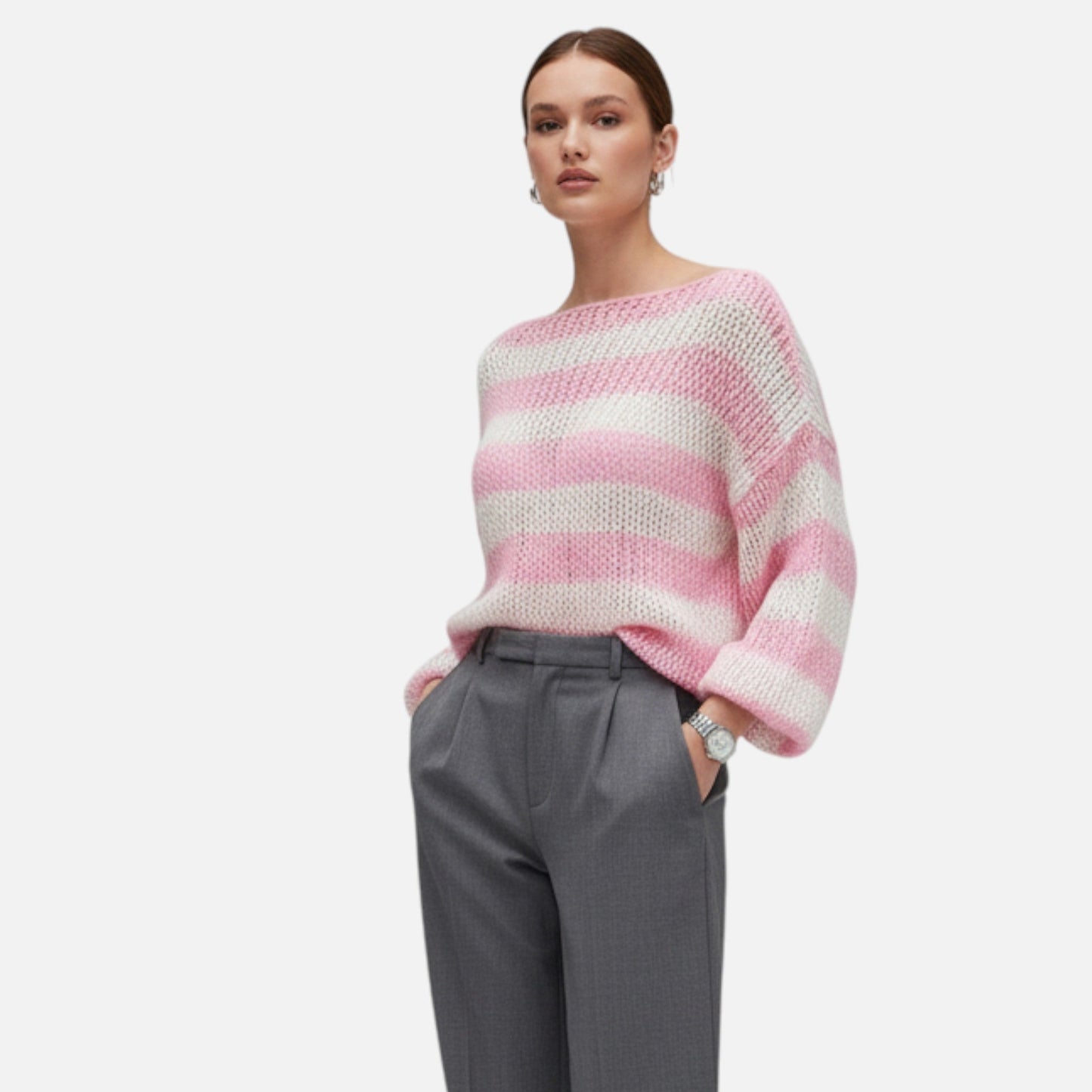 Harrington | Women’s Striped Loose Knit Pullover