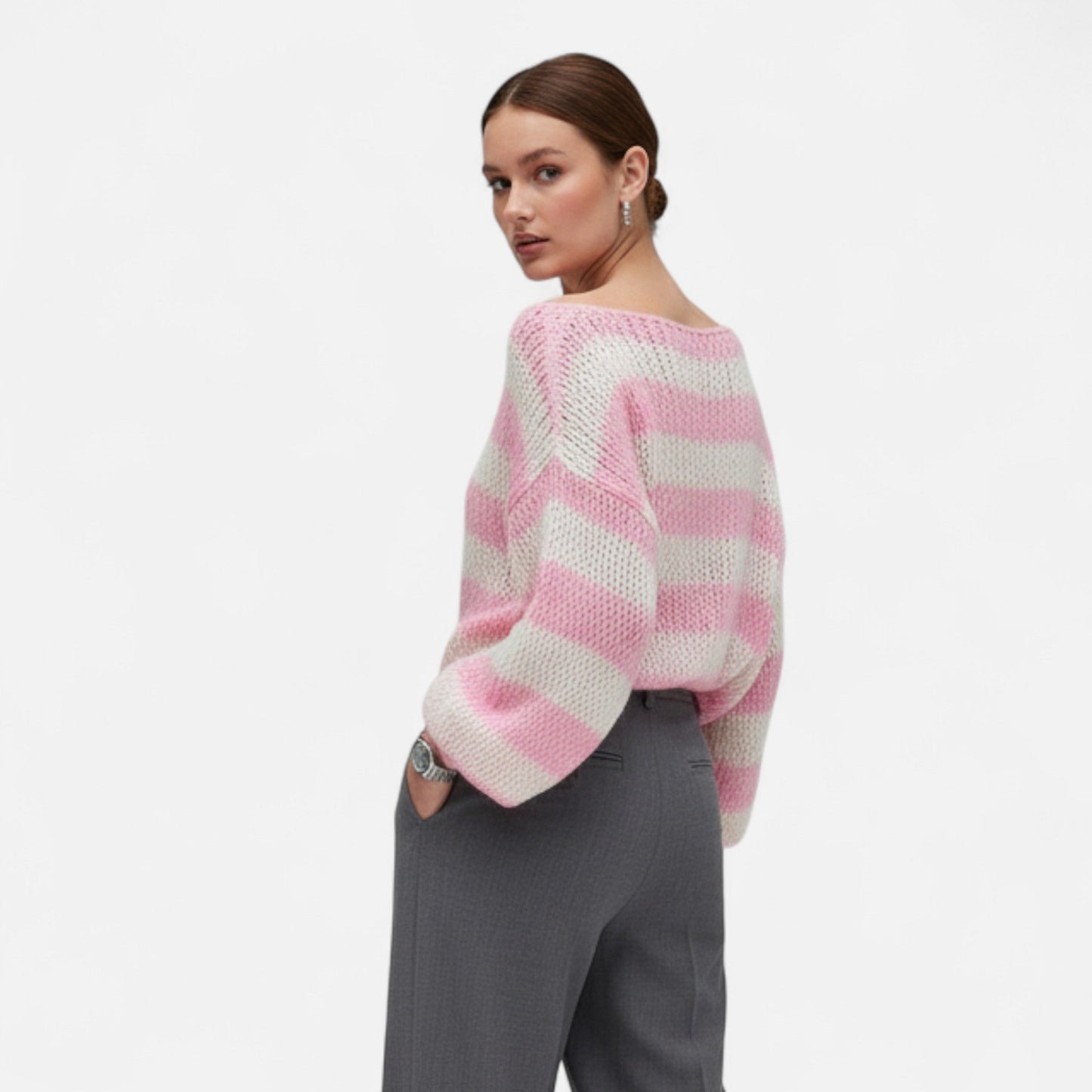 Harrington | Women’s Striped Loose Knit Pullover