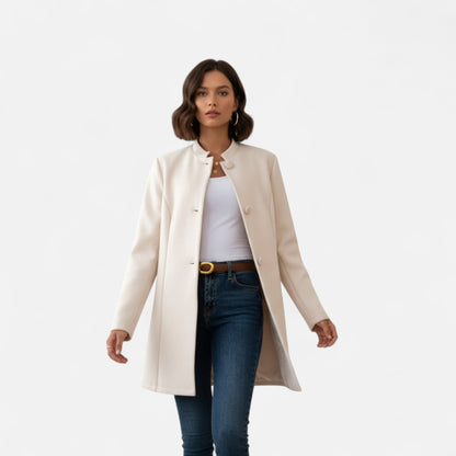 Harrington | Women’s Mid-Length Coat with Button Detail