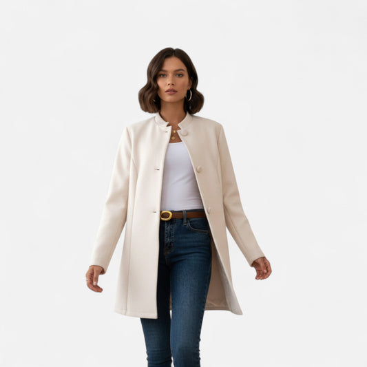 Harrington | Women’s Mid-Length Coat with Button Detail