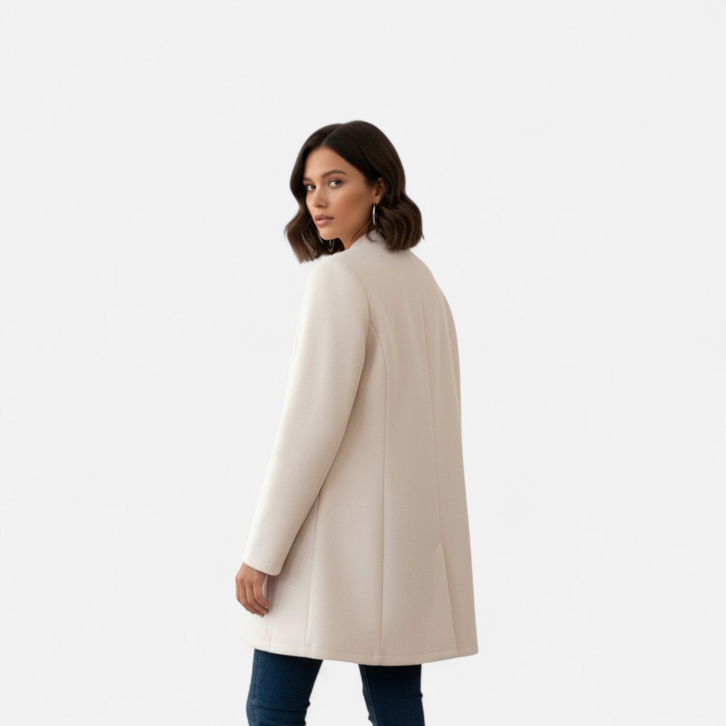 Harrington | Women’s Mid-Length Coat with Button Detail