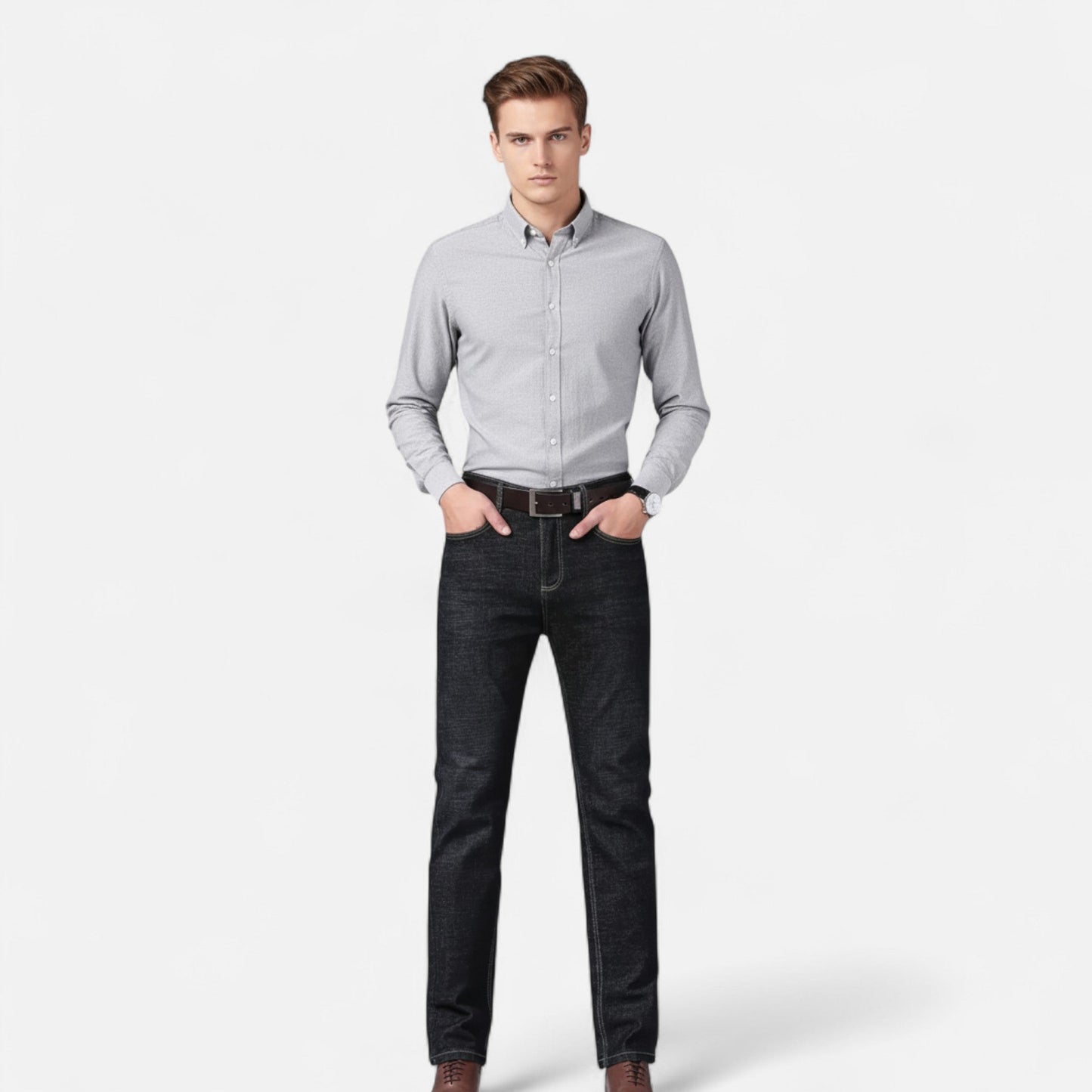 Harrington | Men’s High-Waist Faux Denim Trousers