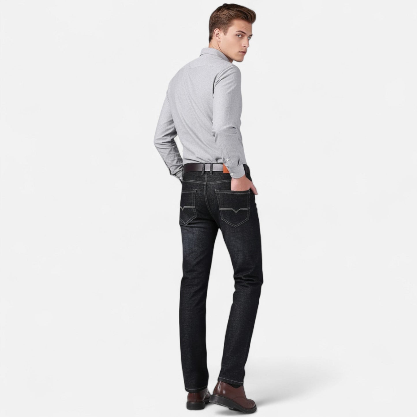 Harrington | Men’s High-Waist Faux Denim Trousers