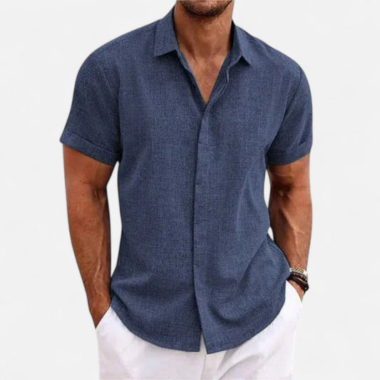 Harrington | Men’s Short-Sleeve Linen Shirt – Relaxed Lightness, Natural Elegance