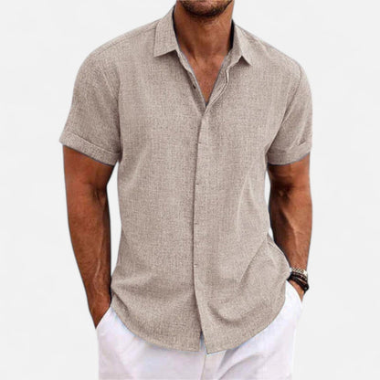Harrington | Men’s Short-Sleeve Linen Shirt – Relaxed Lightness, Natural Elegance