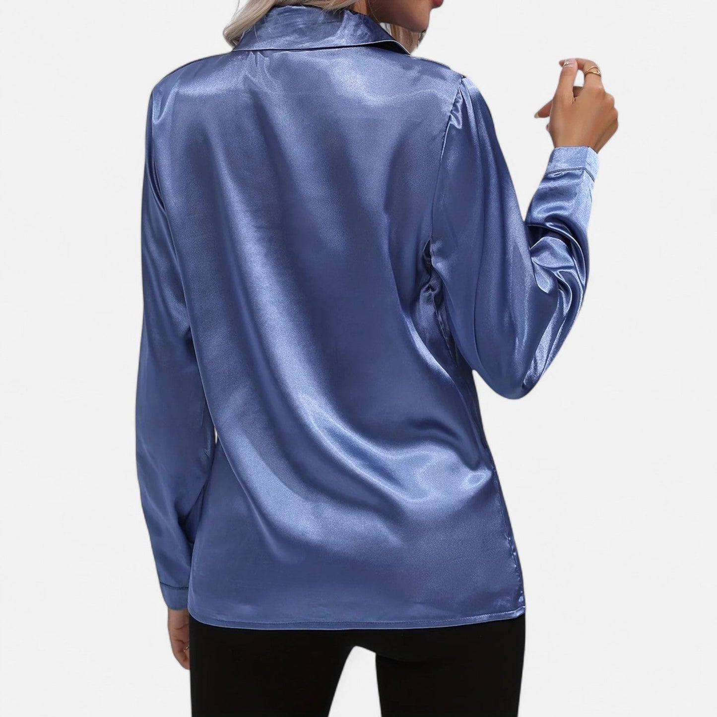 Harrington | Satin Summer Shirt for Women – Elongated V-Neck, Luxurious Lightness