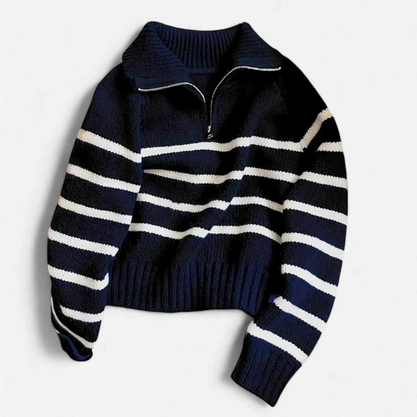 Harrington | Women’s Striped Half-Zip Turtleneck Sweater