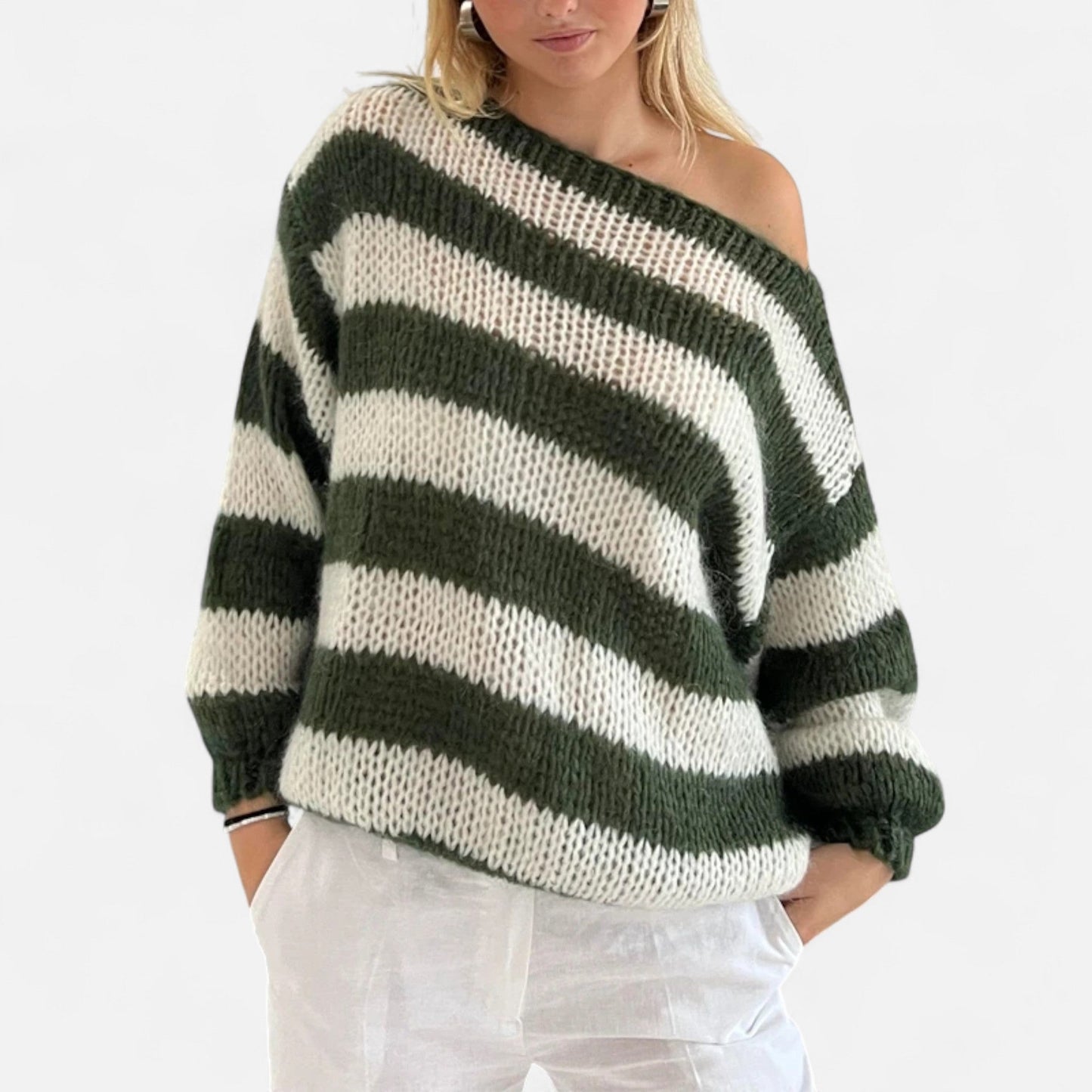 Harrington | Women’s Striped Loose Knit Pullover