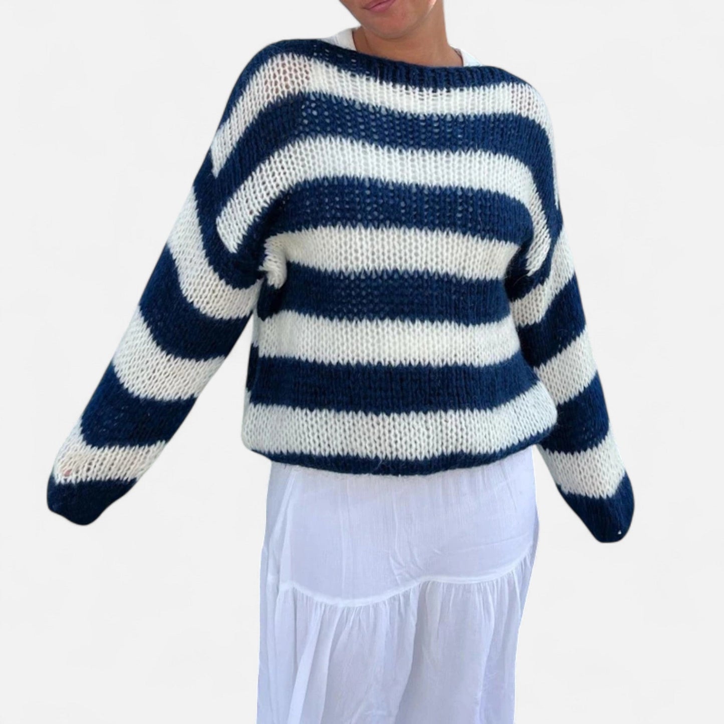 Harrington | Women’s Striped Loose Knit Pullover