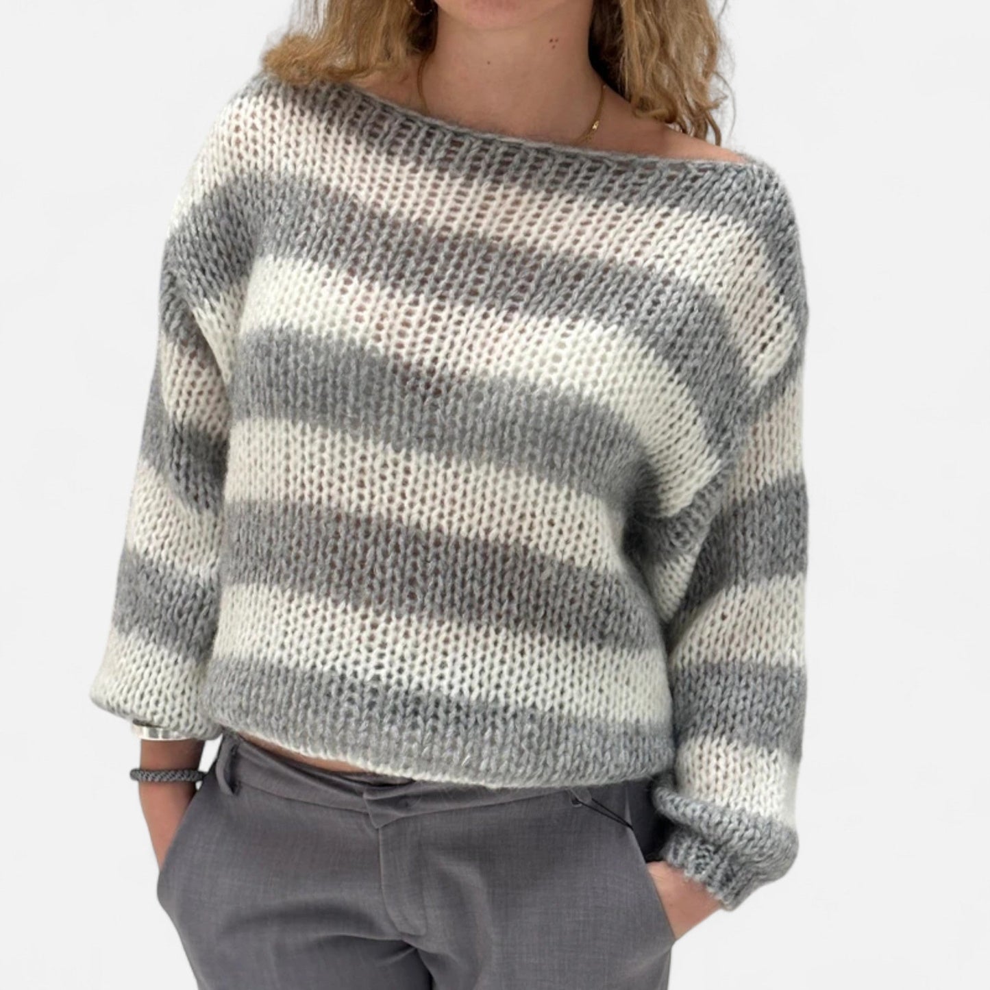 Harrington | Women’s Striped Loose Knit Pullover