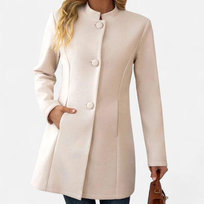 Harrington | Women’s Mid-Length Coat with Button Detail
