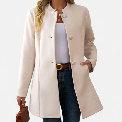 Harrington | Women’s Mid-Length Coat with Button Detail